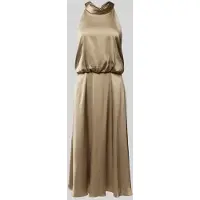 Vera Mont Cocktailkleid "Cocktailkleid mit Stehkragen", Damen, Gr. 38, EURO, braun (turf), 98% Polyester PES. 2% Elasthan EL., Kleider Cocktailkleid