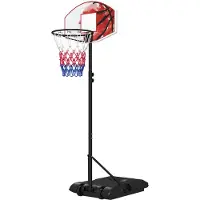 SPORTNOW HOMCOM Basketballkorb Outdoor mit Ständer, 179-209 cm höhenverstellbar, Schwarz