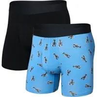 Saxx Droptemp Cooling Cotton Boxer Brief FLY 2PK lobster boil/black (LOB) XL