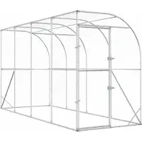 vidaXL Hühnerstall gegen die Wand Silber 600 x 150 x 215 cm