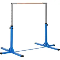 HOMCOM Gymnastik Turnreck Reckstange 13 Stufen höhenverstellbar Blau