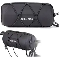 Wild Man | Fahrradtasche Lenkertasche - Schwarz - Wasserdicht, Praktisch, Kompakt, Stylisch