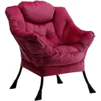 Benza Ibenzoa Robuster Polsterstuhl mit verstärktem Stahlgestell, ergonomischer Samtbezug, pflegeleicht, Sitz 55 x 55 cm, Rücken 85 cm – Rot