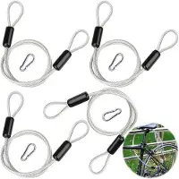 Benza Ibenzoa 4er Stahlkabel-Set (80 cm x 3 mm) aus Edelstahl mit Karabinerhaken und Ösen – rost- und korrosionsbeständig, Diebstahlschutz