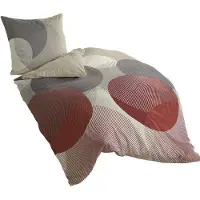 Benza Ibenzoa Feinflanell-Bettwäsche 100% Baumwolle 155x220 cm – Kieselstein-Motiv, 1 Kissenbezug 80x80 cm, 100, wärmend mit Reißverschluss