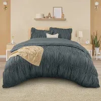 Benza Ibenzoa Luxus-Bettwäsche-Set 200 x 200 cm mit Reißverschluss, 2x 80 x 80 cm Kissenbezüge (Umschlag), gebürstetes Microfaser-Polyester, Rüschen, pflegeleicht