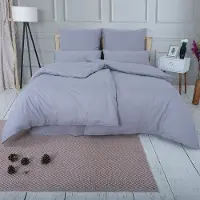 Benza Ibenzoa Bettwäsche-Set 4-teilig – 2x 135x200 cm + 2x 80x80 cm, 100% Baumwoll-Renforcé, atmungsaktiv, Grau, Reißverschluss, 100