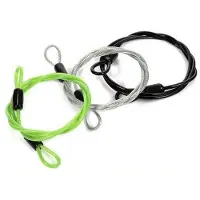 Benza Ibenzoa 3er Sicherheitskabel, ca. 100 cm – geflochtenes Stahldraht mit Vinylbeschichtung, doppelte Ösen, leicht, schwarz/transparent, für Fahrrad & Motorrad
