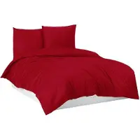 Benza Ibenzoa Bettwäsche-Set aus 100% Baumwolle, Rot – 155 x 220 cm, inkl. Kissenbezug 80 x 80 cm