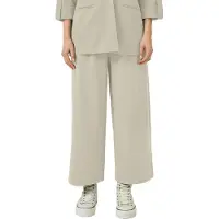 QS 1100000002199 , Damen, Gr. 34, N-Gr, beige, Web, Obermaterial: 95% Polyester, 5% Elasthan, unifarben, regular fit 7/8-Länge, Hosen 1100000002199, Sommerhose mit Knopf-Design am Gummibund
