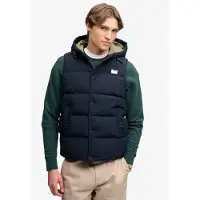 Superdry Steppweste "HOOD SHORT EVEREST GILET" Regular Fit, mit Reißverschluss, aus Nylon und Kunstfaser