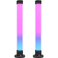 HOMCOM 2er-Set LED-Lampe, Tischlampe mit App- und Fernsteuerung, Farb-Modi, Weiß