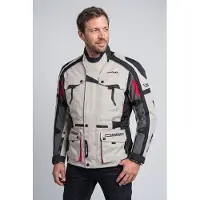 Roleff RO537 Motorradjacke Chicago – Schwarz-Grau-Rot, wasserdicht, atmungsaktiv & mit Protektoren Motorradjacke Größe: M,