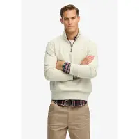Superdry Sweatshirt "ESSENTIAL LOGO HENLEY", aus Baumwolle und Polyester, Loose Fit, angeraute Sweatware