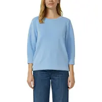 s.Oliver Sweatshirt , Damen, Gr. 34, blau, Sweatware, Obermaterial: 47% Modal, 41% Polyester, 12% Elasthan, unifarben, bequem hüftbedeckend, Rundhals, Sweatshirts Sweatshirt, 3/3-Arm mit Stretch