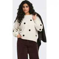 ONLY Carmakoma Rundhalspullover "CARRICA LS DETAIL O-NECK KNT" Materialmix, normal geschnitten