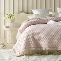 Merkloos Elegante puderrosa Bettdecke 170x210 cm - Vielseitige Steppdecke für Bett und Sofa