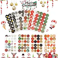 Merkloos Set von 240 Adventskalender-Stickern für Weihnachten