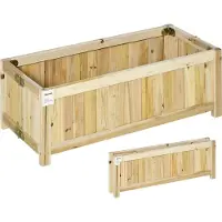 Outsunny Hochbeet, Klappbarer Pflanzkasten, Blumenkasten für Garten, Natur