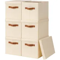 Merkloos Set aus 6 faltbaren Aufbewahrungsboxen mit Deckel und transparentem Fenster
