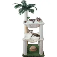 Merkloos Kleine Katzenbaum mit Zwei Hängematten und Spielzeug, 100 cm