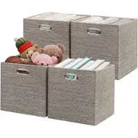 Merkloos Faltbare Aufbewahrungsboxen aus hochwertigem Stoff (Set von 4)