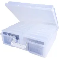 Merkloos Transparente Foto-Aufbewahrungsbox 36 x 28 x 13 cm mit 16 Innenhaltern