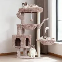 Merkloos Katzenkratzbaum von 100 cm - Katzenbaum mit Hängematten und Spielgerät
