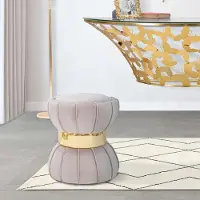 Dmora Samaip - Hocker, 40x40x44h cm Taupe Grau, Samtbezug