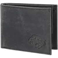OXMOX Leder Geldbörse Leather RFID Protect Pocketbörse Crab 2.0 Embossed Vintage Black schwarz