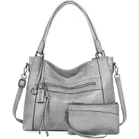 Merkloos Damen 2-teiliges Handtaschen-Set mit Schultertasche und Geldbörse