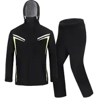 Merkloos Uni Regenanzug mit Reflektoren - Wasserdichte Jacke und Hose für Fahrrad und Motorrad