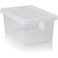 Merkloos Set von 2 Großen Aufbewahrungsboxen mit Deckel, Stapelbar und Transparent