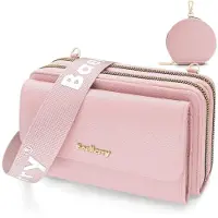 Merkloos Handytasche mit Schultergurt - Crossbody Tasche - Geldbörse mit 8 Kartenfächern - Verstellbarer Schultergurt - Große Kapazität - Kunstleder - Crossbodytasche