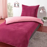 Merkloos Teddy Flanell Wendebettwäsche Set, Winter Bettbezug, 135 x 200 cm