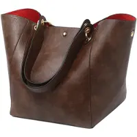 Merkloos Damen Handtasche mit Schultergurt und kurzen Griffen