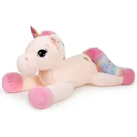 Merkloos Große Plüsch-Einhorn-Plüschfigur von 110 cm für Kinder