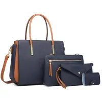 Merkloos Damen Handtaschen Set von 4 - Elegante Schultertasche mit Kartenhalter und Oberhandgriff - Wasserfestes Kunstleder