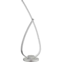 Eglo LED Tischlampe Palozza 1, Tischleuchte, Nachttischlampe aus Aluminium in Nickel-Matt und Kunststoff in Weiß, Tisch Lampe warmweiß, mit Schalter