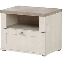 Forte Nachtkommode ILOPPA Optik: Schneeeiche, Weiß 55,4x34,4x45 cm