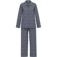 Seidensticker Schlafanzug "Damen Pyjama Lang bodywear", Damen, Gr. 38, blau (nightblau), Homewear-Sets Schlafanzug