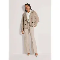 MADELEINE Kurzjacke "Jacke Caban-Jacke mit breitem Reverskragen", Damen, Gr. 42, beige (cappuccino, melange), Modern, regular fit, V-Ausschnitt, Jacken Kurzjacke