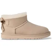 Ugg Unisex für Kinder. 1185920K Leder Ultra Mini Bailey Bow Stiefeletten beige (33.5), Wohnung, Keine, Lässig, Kinderbekleidung
