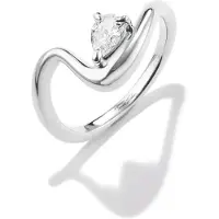 Thomas Sabo Fingerring "Fluid Elegance Ring mit Zirkoniastein" Gr. 54, silber (silberfarben, kristallweiß), Fingerringe, Damen, 54, Silber 925 (recycelt), Fingerring, mit Zirkonia (synth.)