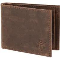 OXMOX Leder Geldbörse Leather RFID Protect Pocketbörse Ox 2.0 Embossed Vintage Dark Brown dunkelbraun