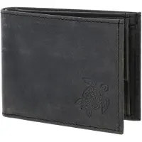 OXMOX Leder Geldbörse Leather RFID Protect Pocketbörse Turtle 2.0 Embossed Vintage Black schwarz