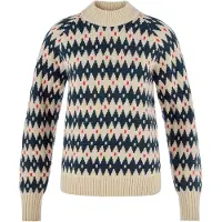 Fjall Raven Fjällräven Damen Övik Jacquard Knit Pullover Light Beige-Dark Navy L