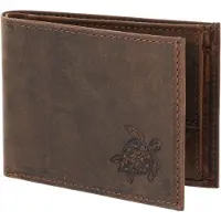 OXMOX Leder Geldbörse Leather RFID Protect Pocketbörse Turtle 2.0 Embossed Vintage Dark Brown dunkelbraun