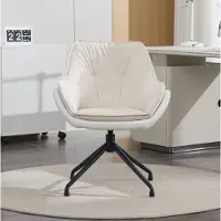 MODFU Drehstuhl mit Armlehnen, Schminkstuhl Bürostuhl mit 360° Drehfunktion und automatischer Rückstellung, Polsterstuhl mit Metallgestell für Schlafzimmer,Beige