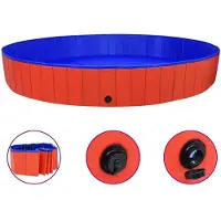 vidaXL Hundepool Faltbar Rot 300x40 cm PVC